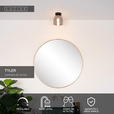 Lucide TYLER - Lámpara de techo Baño - Ø 16,1 cm - 1xG9 - IP44 - Negro